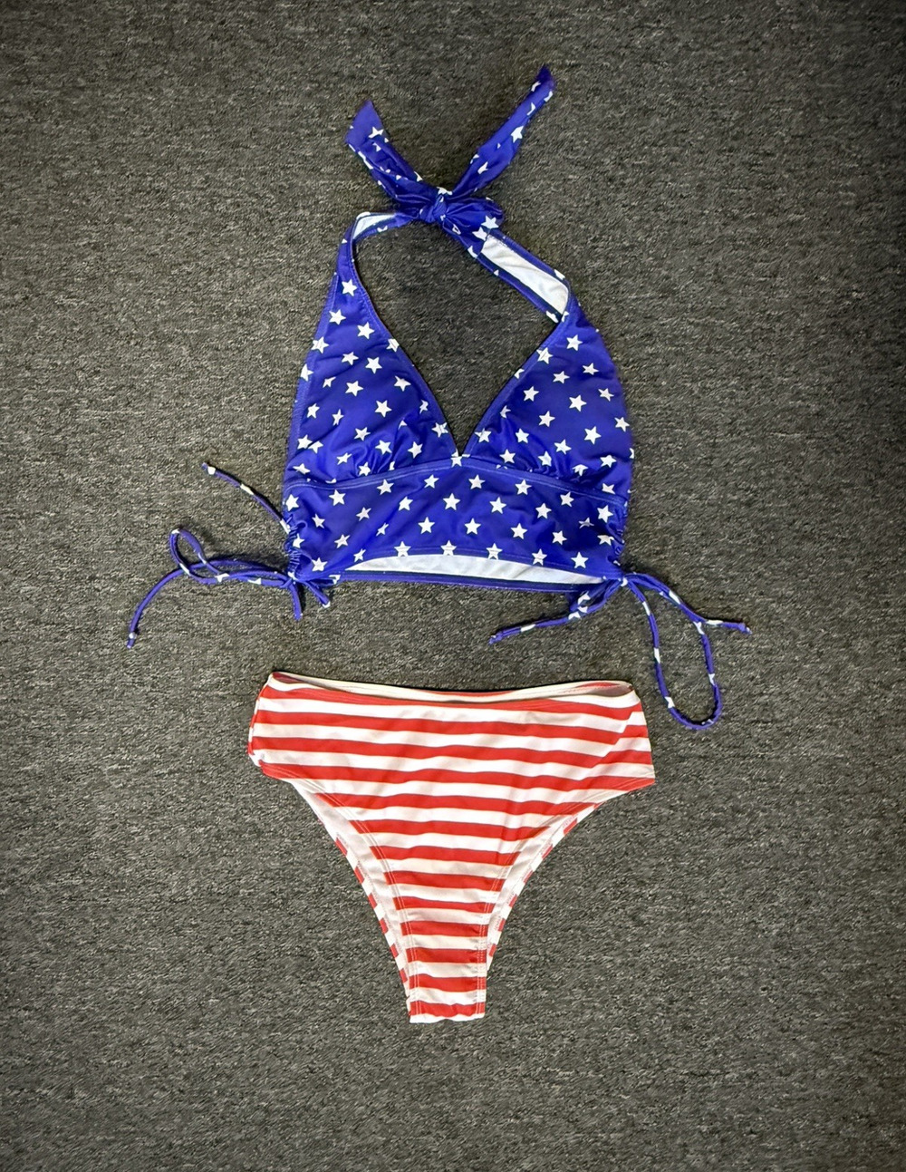 NEW Two piece Bikini Swimsuit Women's Small Red White Blue All American Vibe